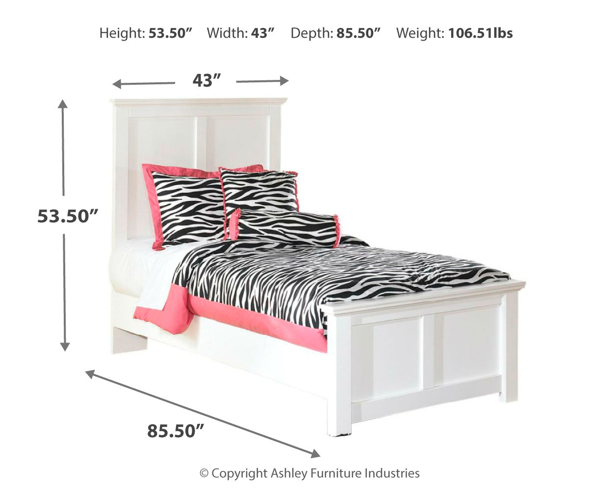 Bostwick Shoals Twin Panel Bedroom Set with Dresser and Mirror