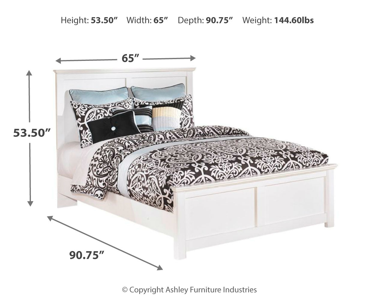 Bostwick Shoals White Queen Panel Bedroom Set with Mirrored Dresser, Chest and 2 Nightstands