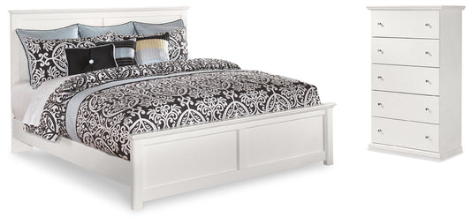 Bostwick Shoals White King Panel Bedroom Set with Chest