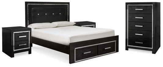 Kaydell Queen Panel Storage Bedroom Set with Chest and 2 Nightstands