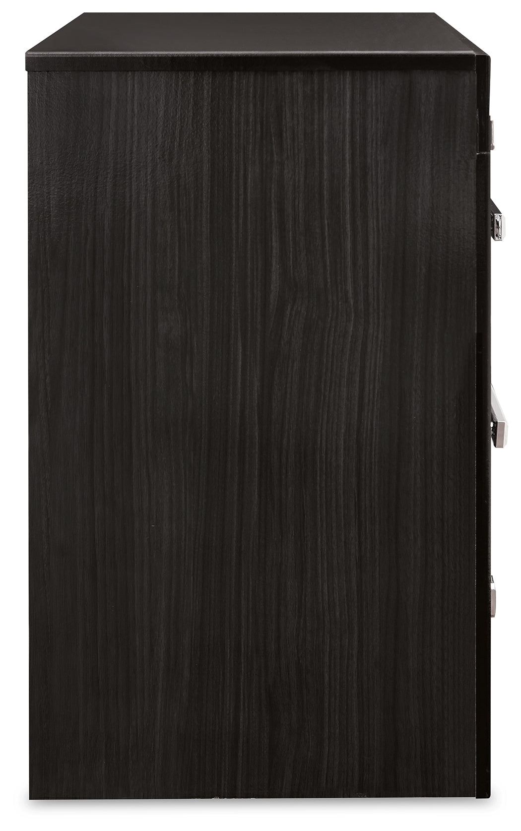 Kaydell Black Queen Upholstered Panel Bedroom Set with Dresser, Mirror and Nightstand