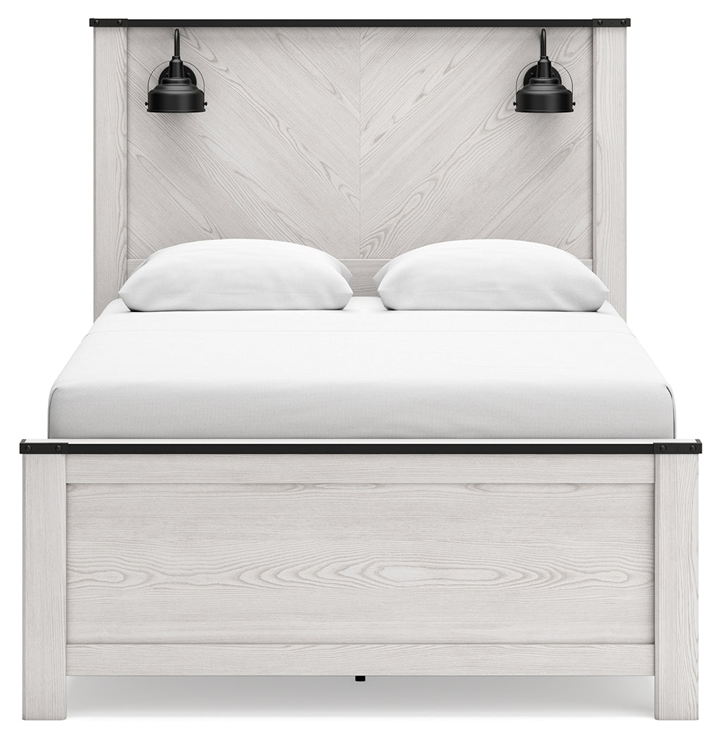 Schoenberg White Queen Panel Bedroom Set with Dresser, Mirror and Nightstand