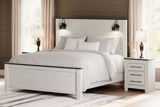 Schoenberg White King Panel Bed