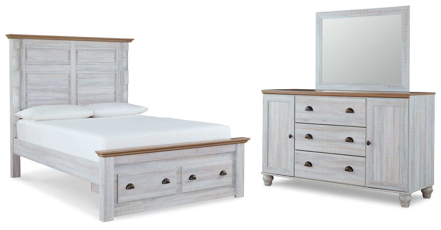 Haven Bay Queen Panel Storage Bedroom Set with Dresser and Mirror