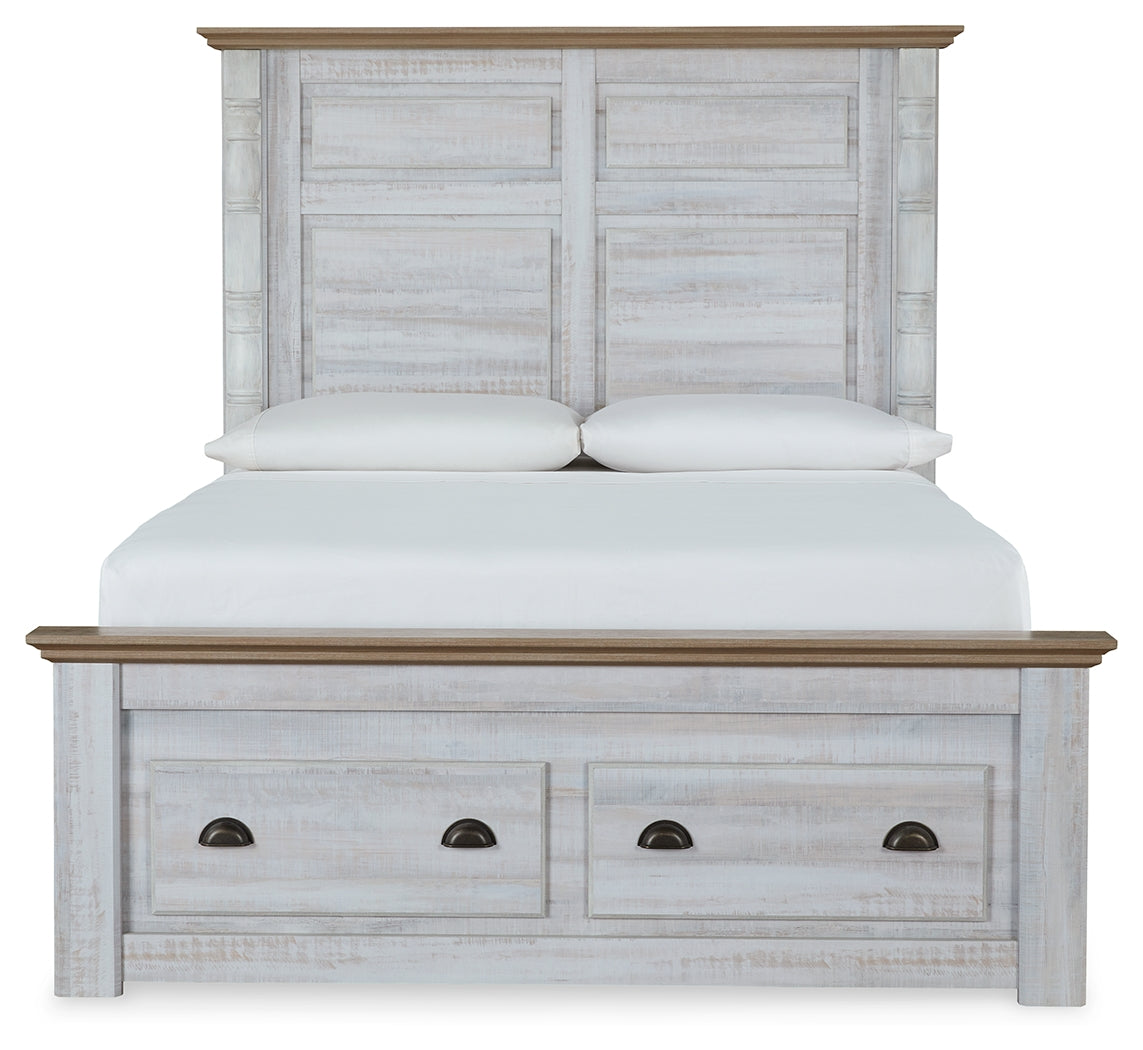 Haven Bay Two-tone Queen Panel Storage Bed