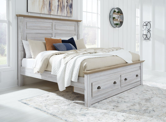 Haven Bay Two-tone King Panel Storage Bed