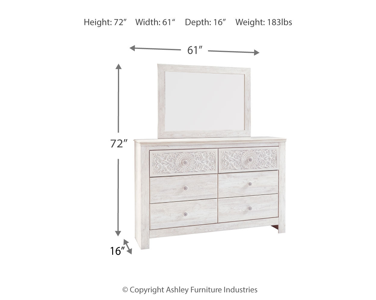 Paxberry Queen Panel Bedroom Set with Dresser and Mirror