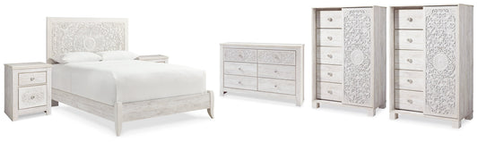 Paxberry Queen Panel Bedroom Set with Dresser, 2 Chests and 2 Nightstands