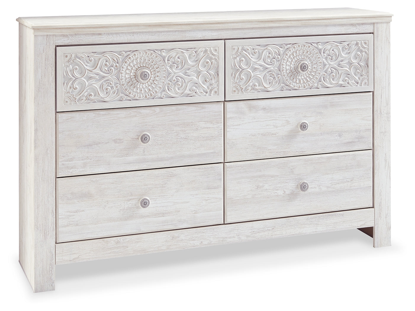 Paxberry Whitewash Queen Panel Bedroom Set with Dresser