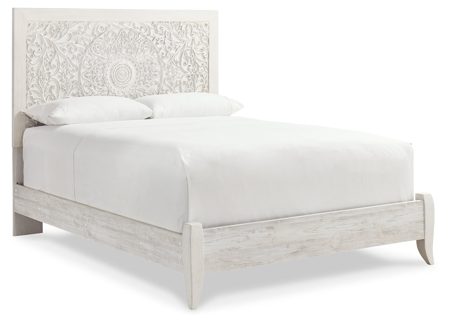 Paxberry Whitewash Queen Panel Bedroom Set with 2 Nightstands