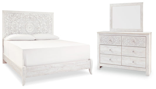 Paxberry King Panel Bedroom Set with Dresser and Mirror