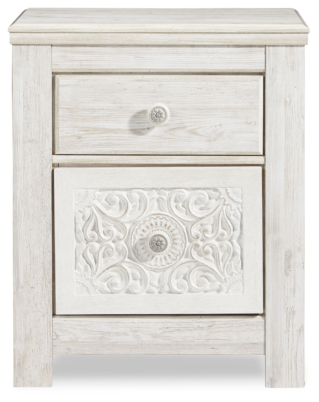 Paxberry Whitewash Queen Panel Bedroom Set with Chest and Nightstand