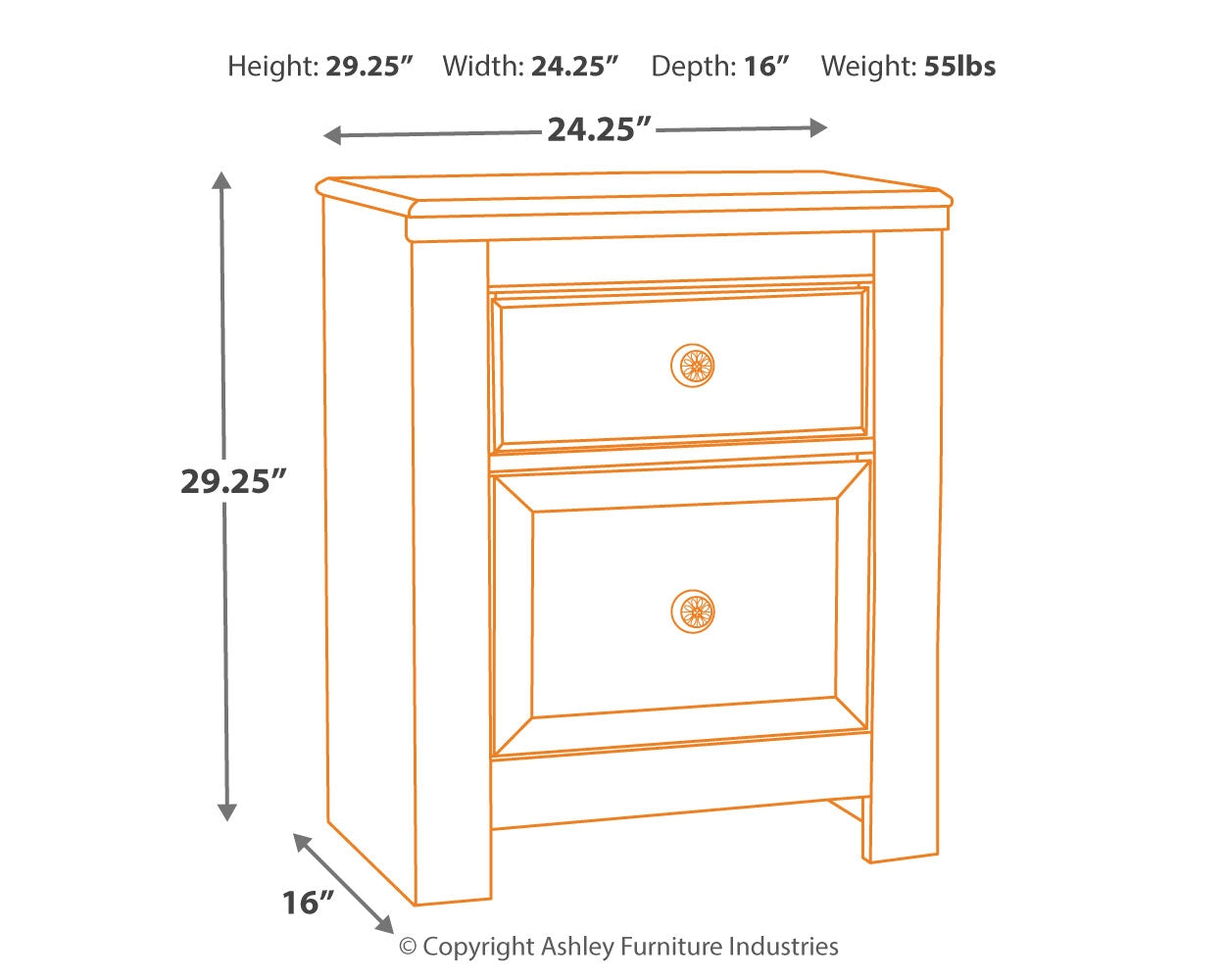 Paxberry Whitewash Queen Panel Bedroom Set with Dresser, Mirror and Nightstand