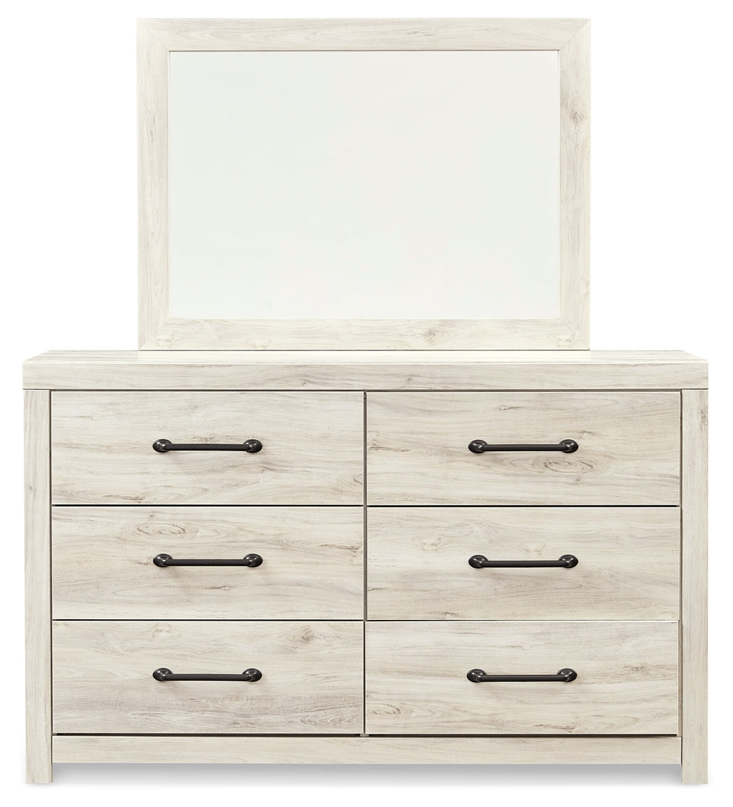 Cambeck Whitewash Queen Panel Bedroom Set with Storage, Dresser, Mirror, Chest and Nightstand