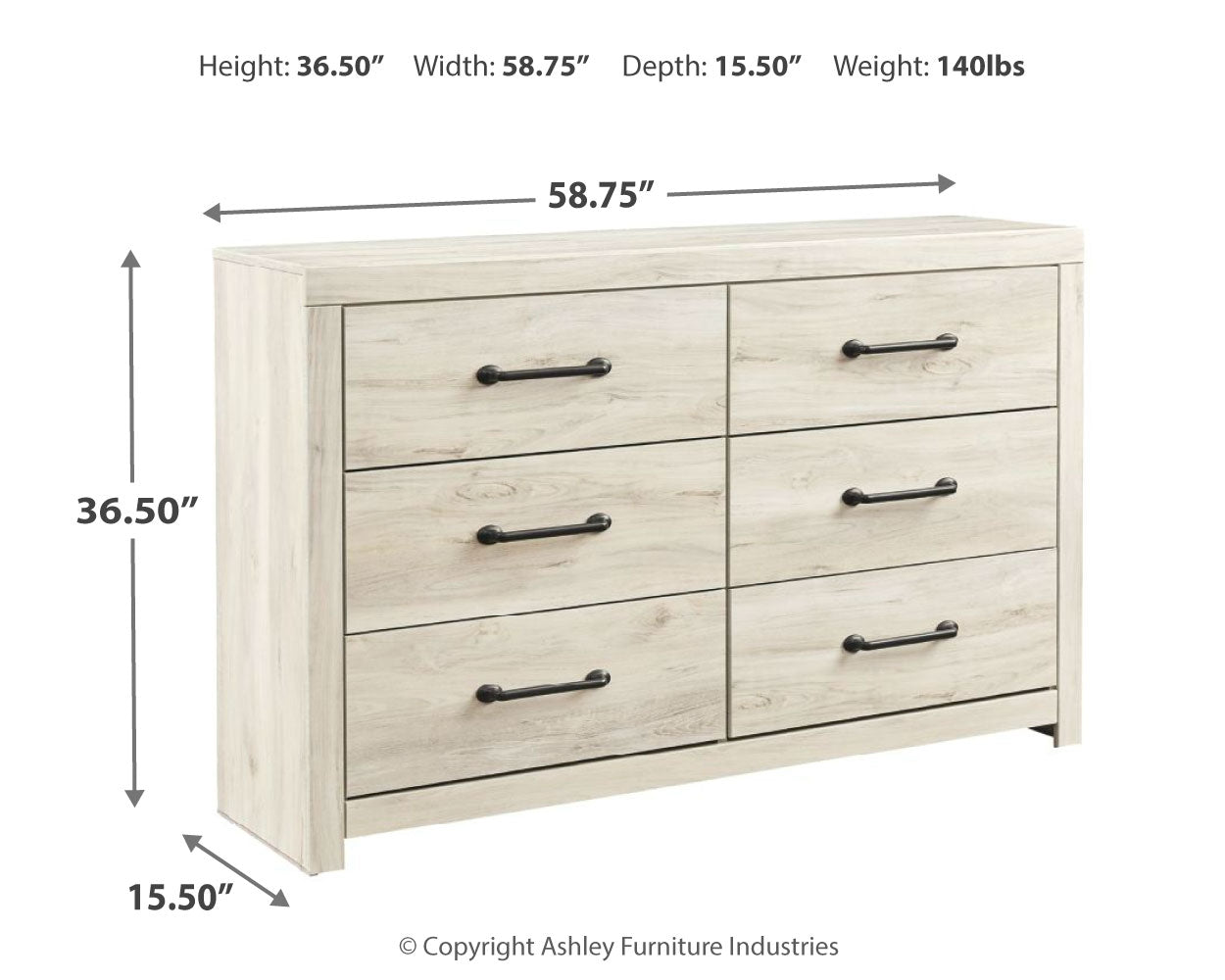 Cambeck Whitewash Queen Panel Bedroom Set with Dresser