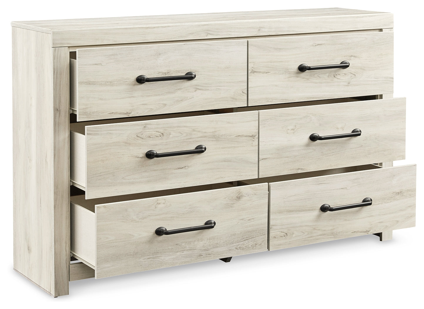 Cambeck Whitewash Twin Panel Bedroom Set with Dresser, Chest and Nightstand