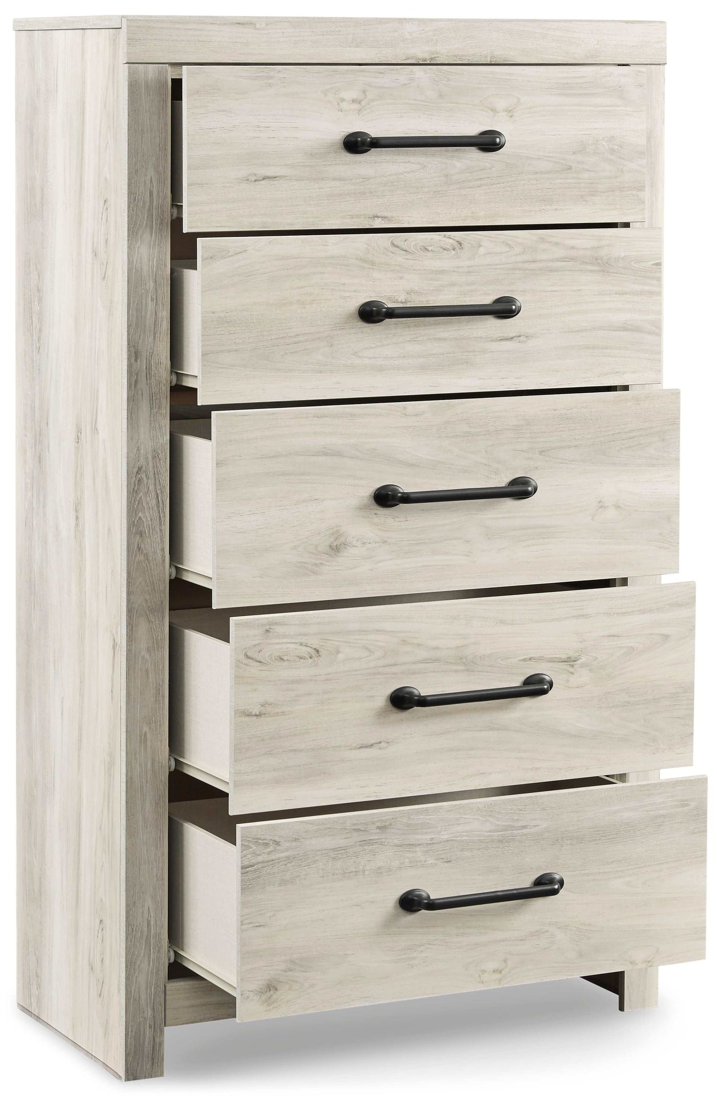 Cambeck Whitewash Twin Panel Bedroom Set w/ 4 Storage Drawers