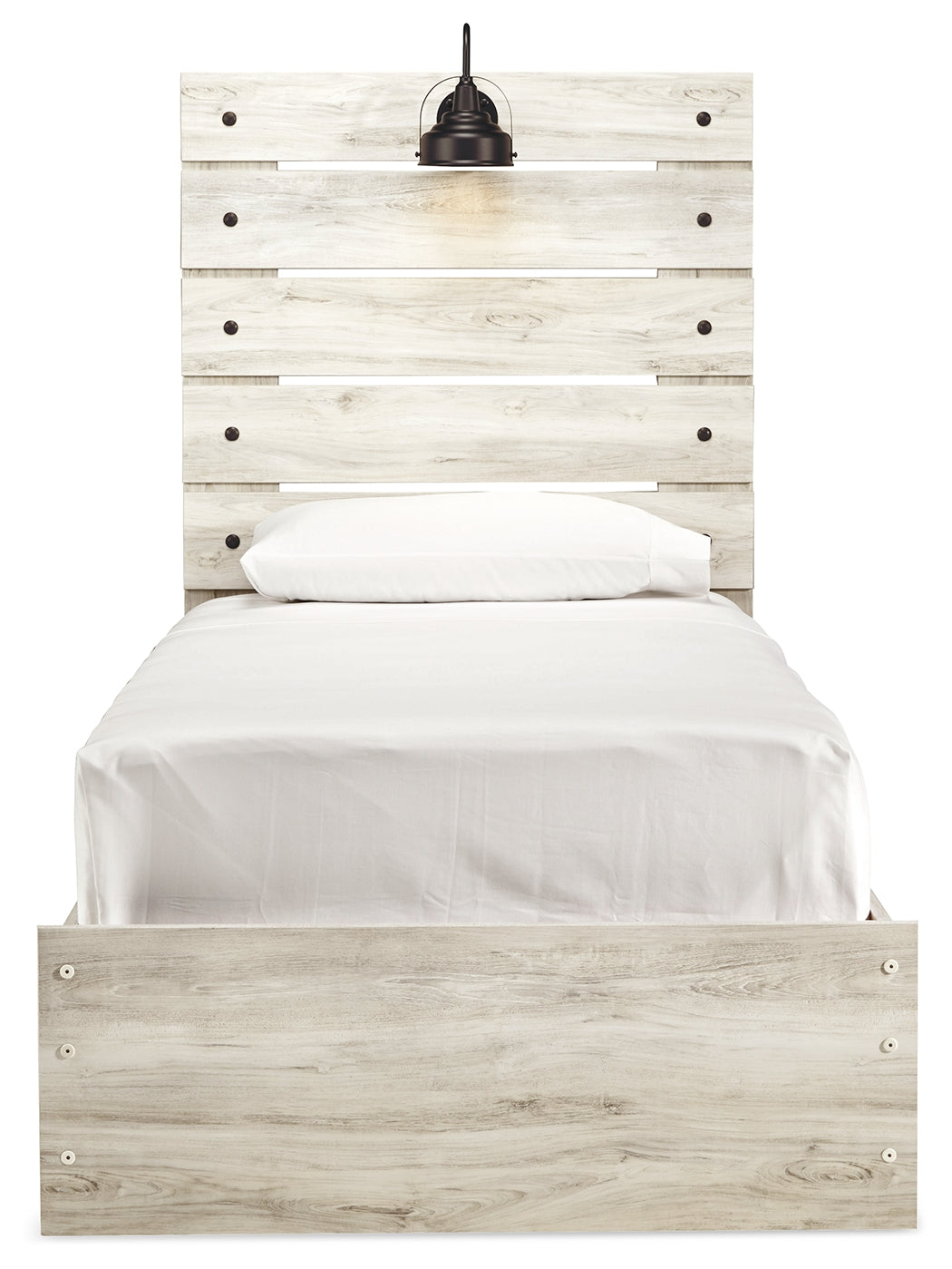 Cambeck Whitewash Twin Panel Bedroom Set with 2 Dressers, 2 Mirrors and 2 Nightstands