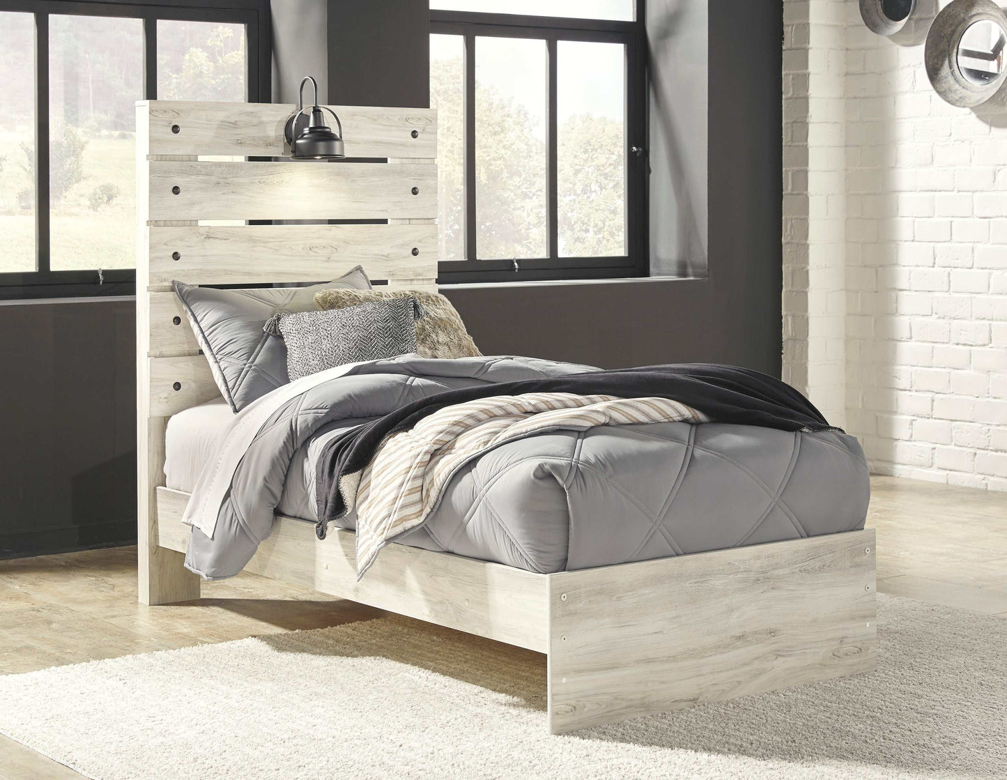 Cambeck Whitewash Twin Panel Bed