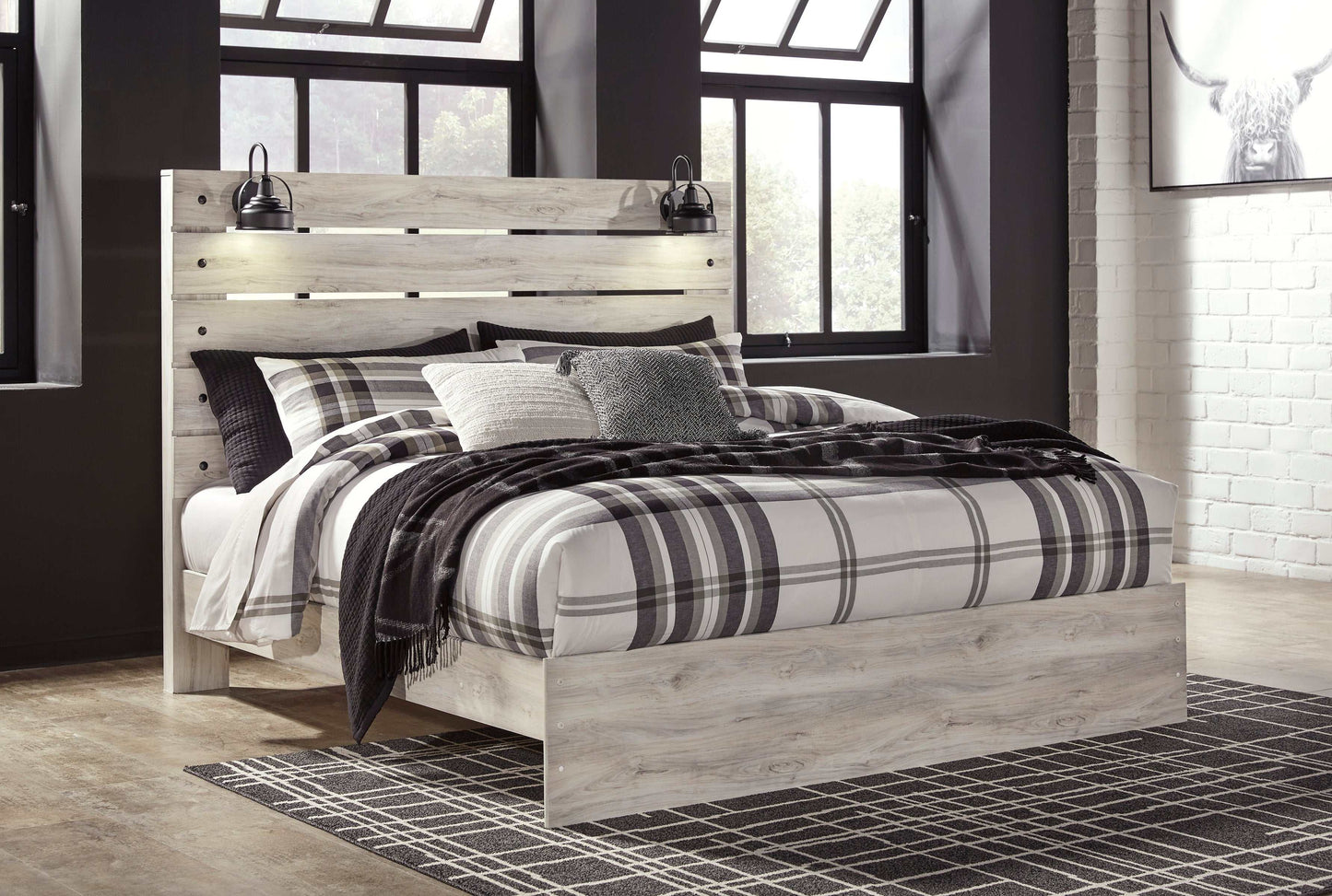 Cambeck Whitewash King Panel Bed