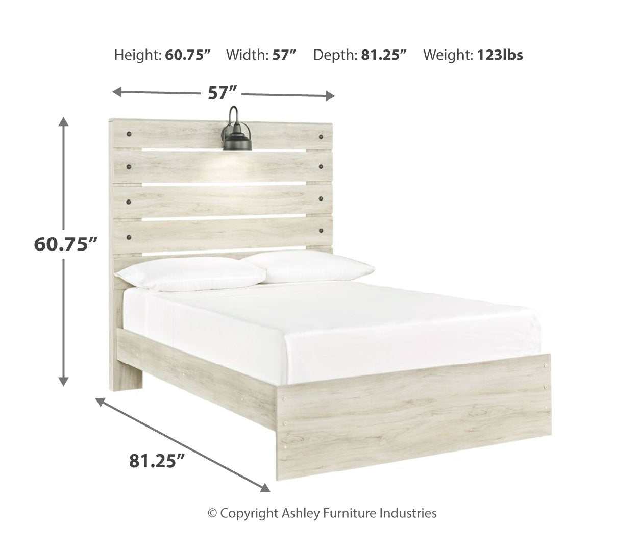 Cambeck Whitewash Full Panel Bed