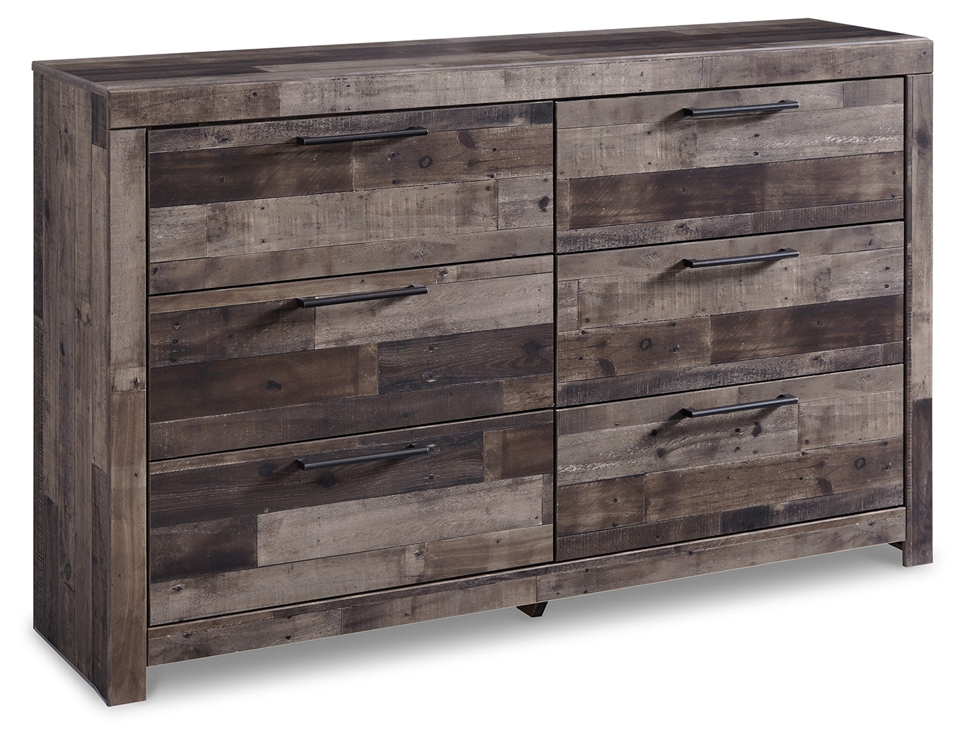 Derekson Multi Gray Queen Panel Headboard, Dresser, Chest and Nightstand