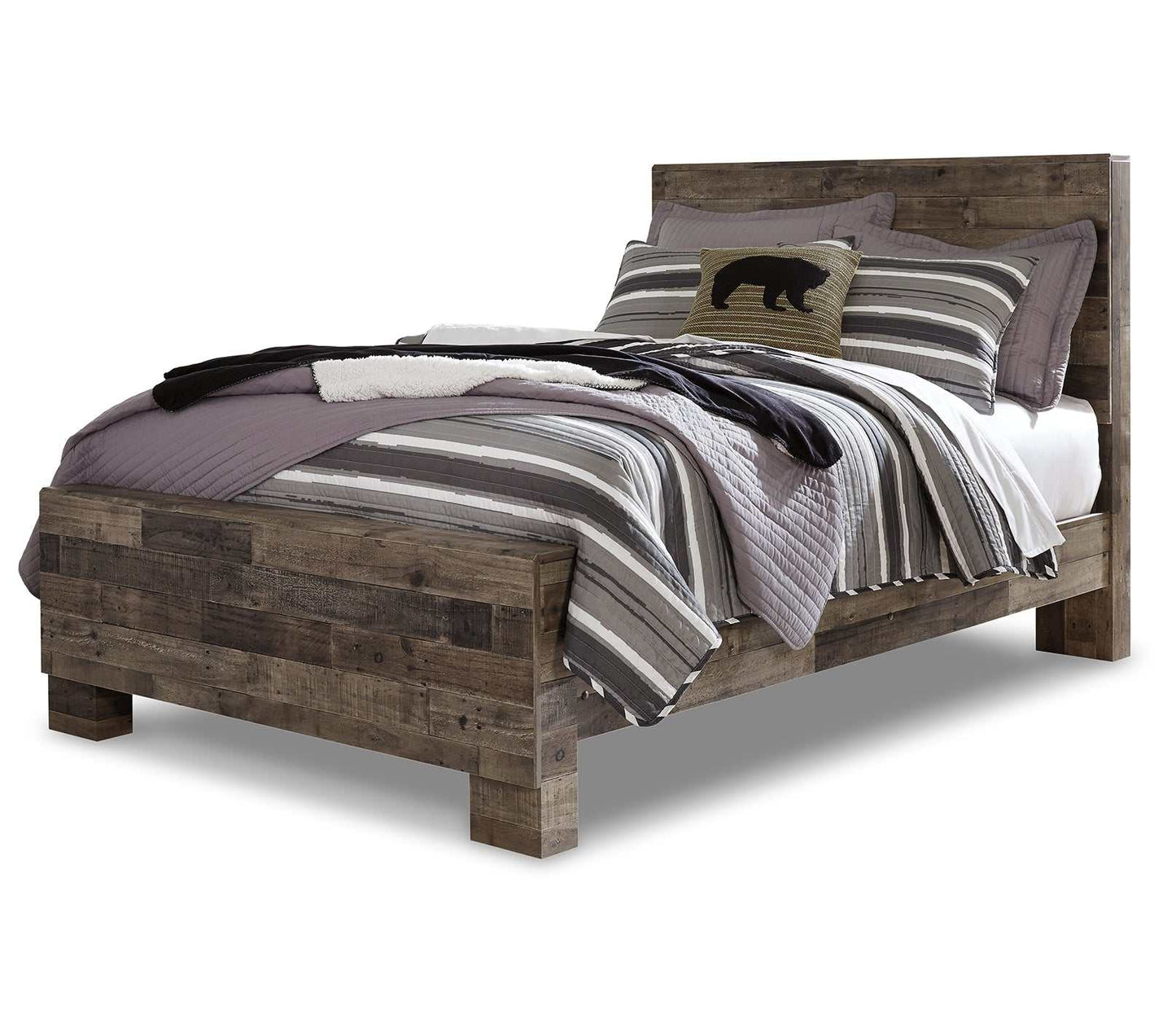 Derekson Multi Gray Full Panel Bed