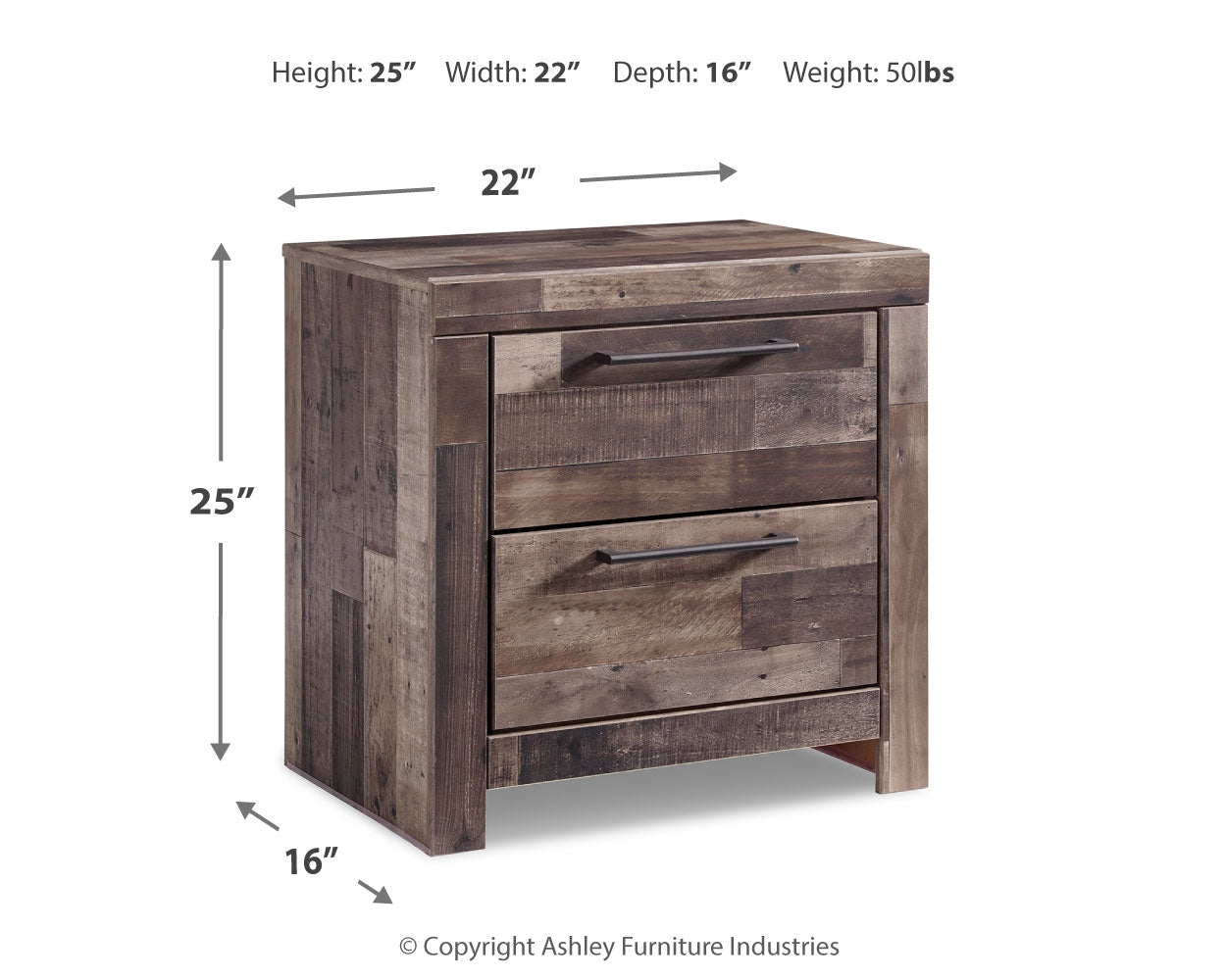 Derekson Multi Gray Queen Panel Storage Bedroom Set with Dresser and 2 Nightstand