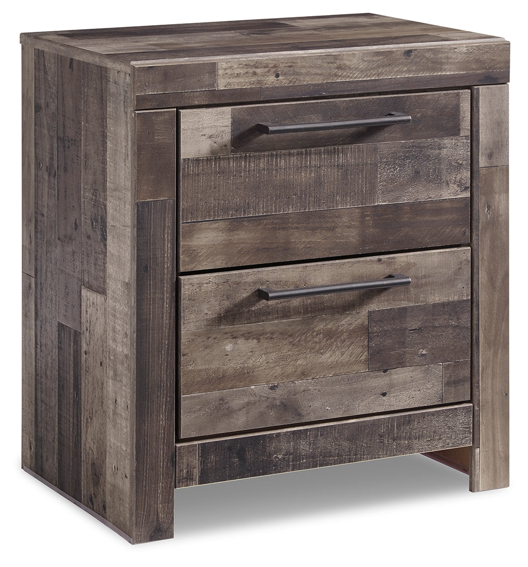 Derekson Multi Gray King Panel Storage Bedroom Set with Dresser and Nightstand