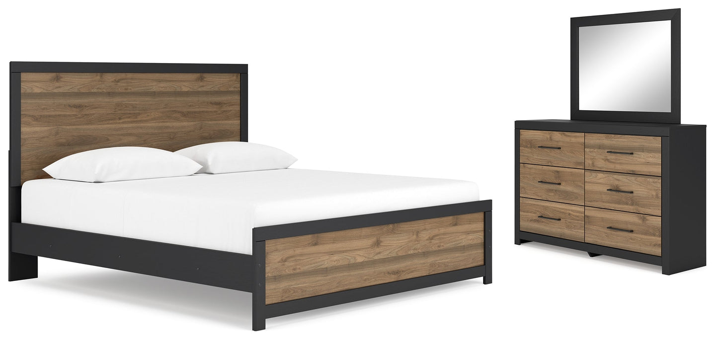 Vertani King Panel Bedroom Set with Dresser and Mirror