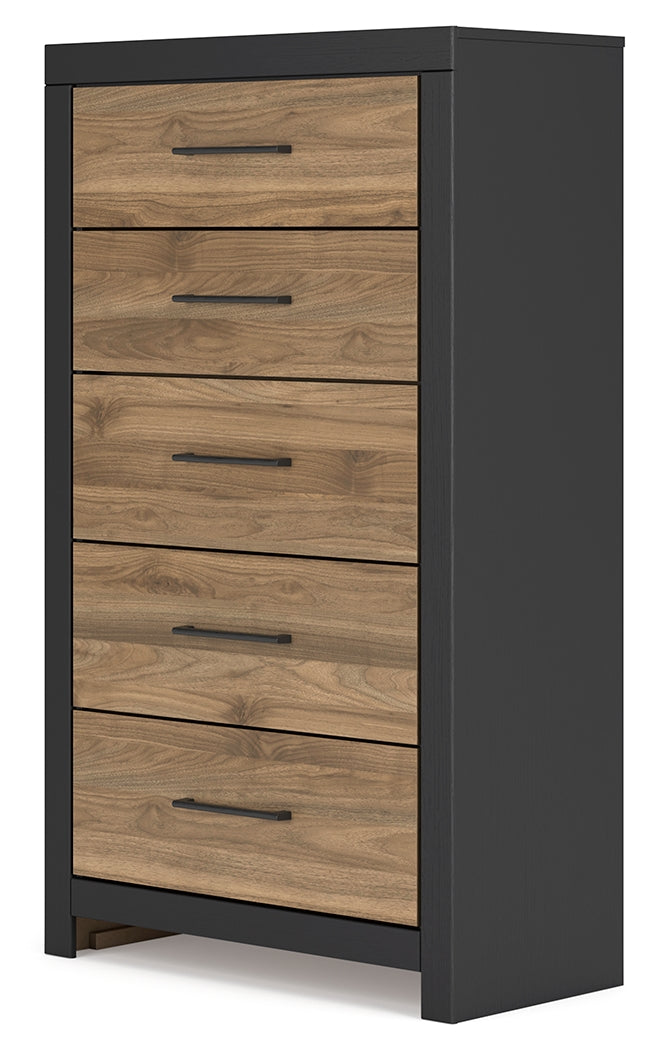 Vertani Black/Honey Brown Chest of Drawers