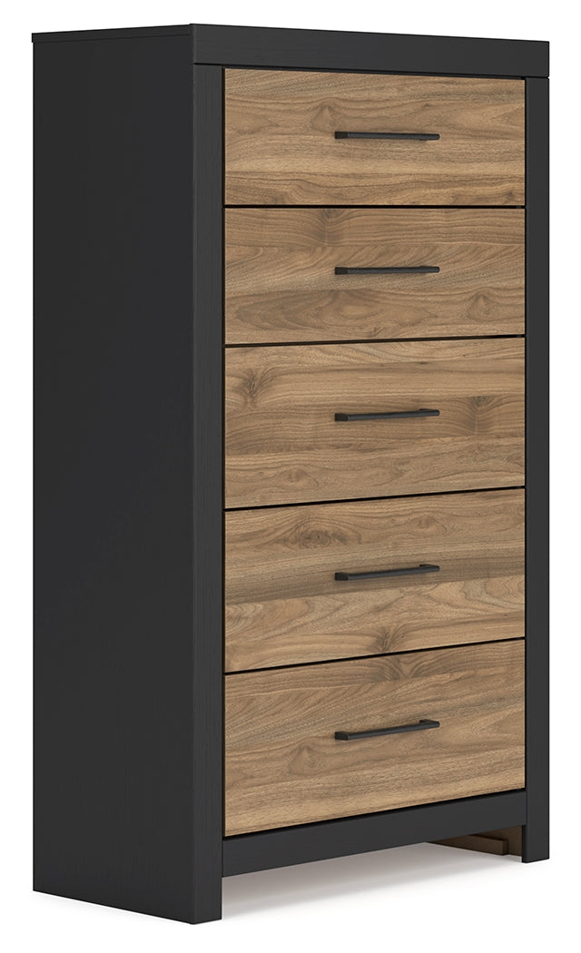 Vertani Black/Honey Brown Chest of Drawers