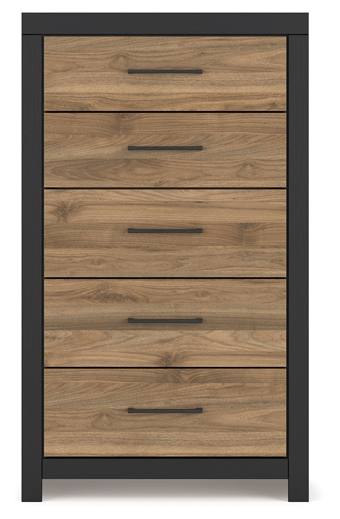 Vertani Black/Honey Brown Chest of Drawers