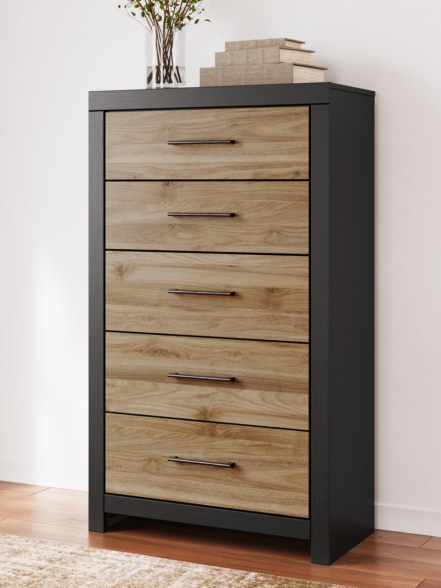 Vertani Black/Honey Brown Chest of Drawers