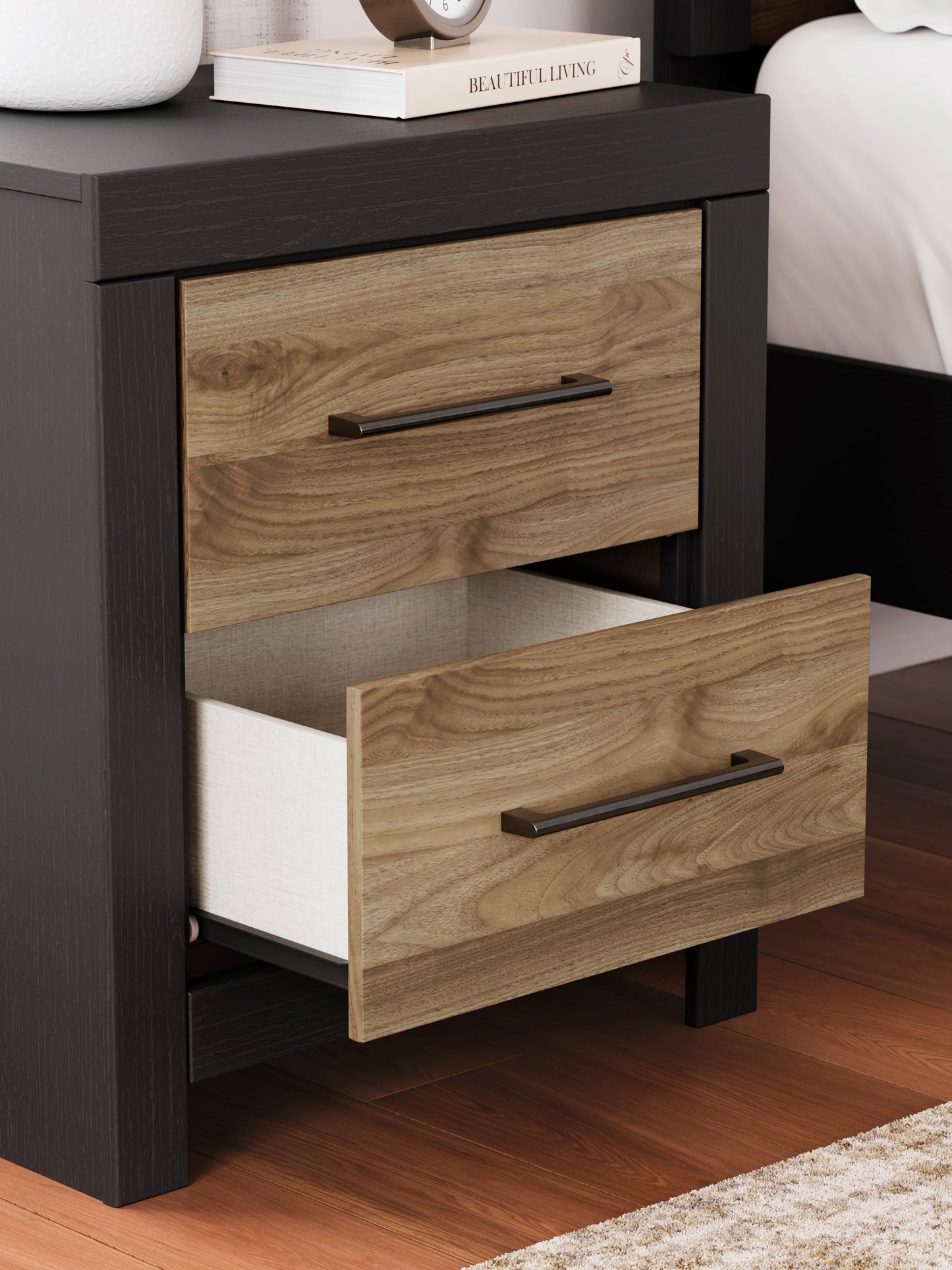 Vertani Black/Honey Brown Nightstand