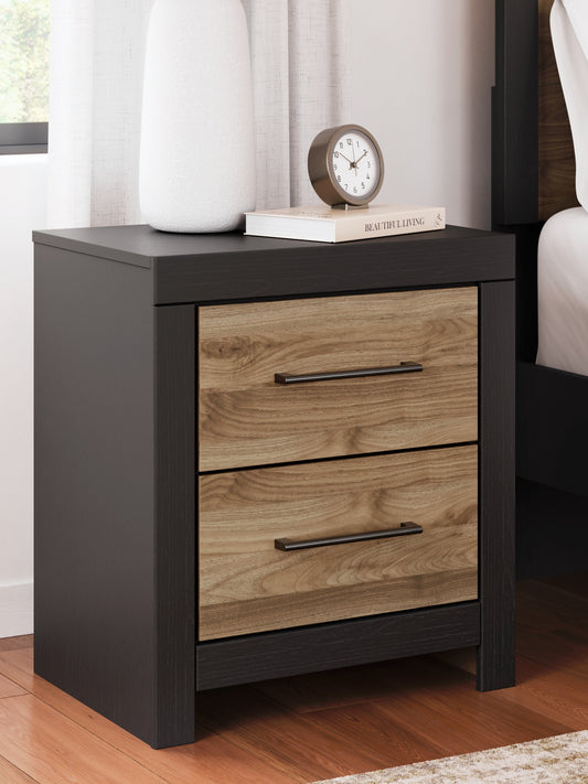 Vertani Black/Honey Brown Nightstand