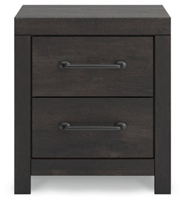 Hollivern Dark Gray Two Drawer Nightstand - Ornate Home