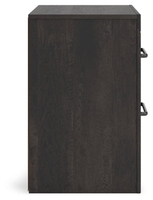 Hollivern Dark Gray Two Drawer Nightstand - Ornate Home