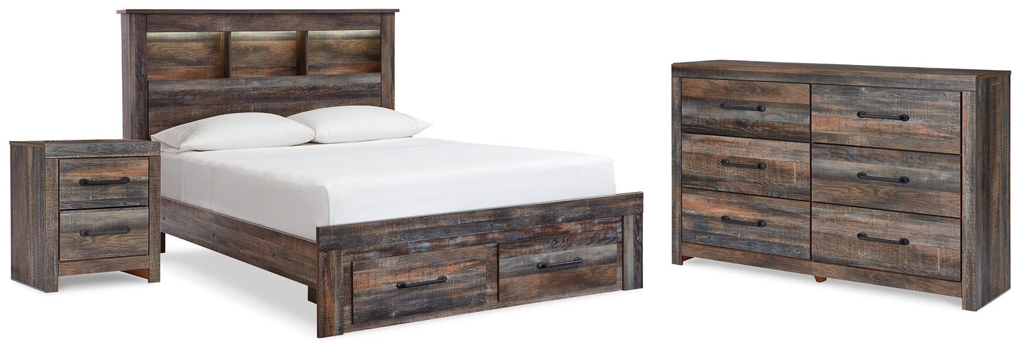 Drystan Multi Full Bookcase Bedroom Set with Dresser and Nightstand