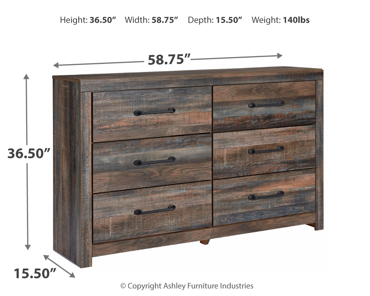 Drystan Multi Full Bookcase Bedroom Set with Dresser and Nightstand