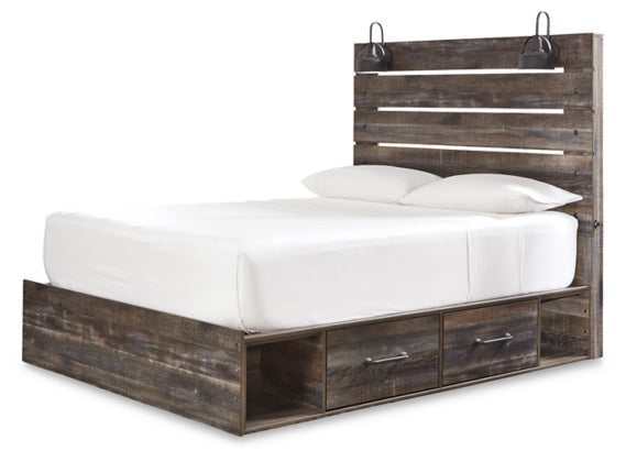 Drystan Multi Tone Queen Panel Bed w/ 4 Storage Drawers