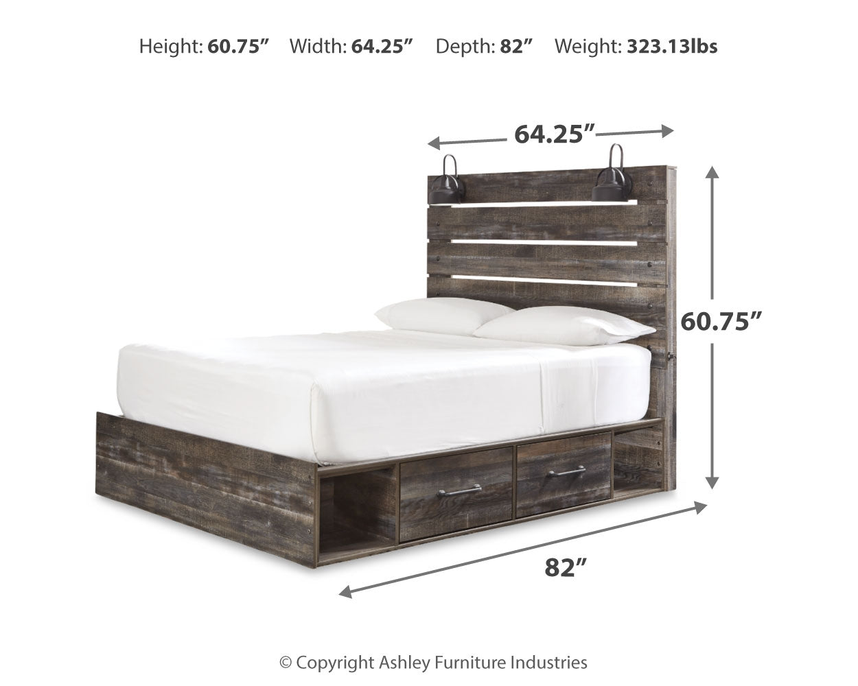 Drystan Multi Queen Panel Bedroom Set with Storage, Dresser and Mirror