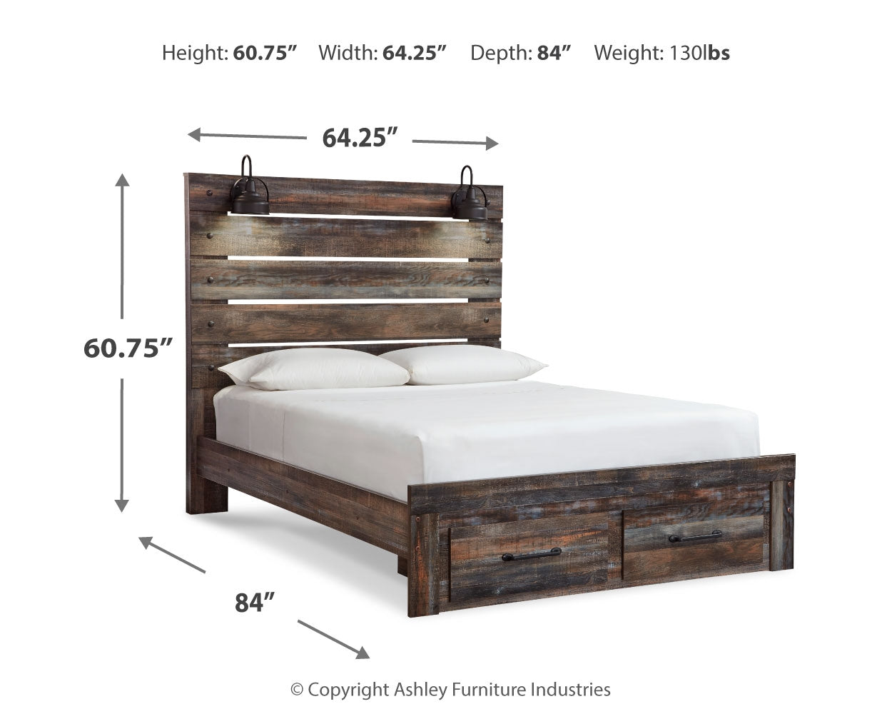 Drystan Multi Queen Panel Bedroom Set with Dresser, Mirror and Nightstand