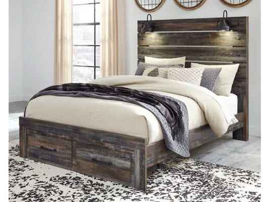 Drystan Multi Tone Queen Panel Bed w/ FB Storage