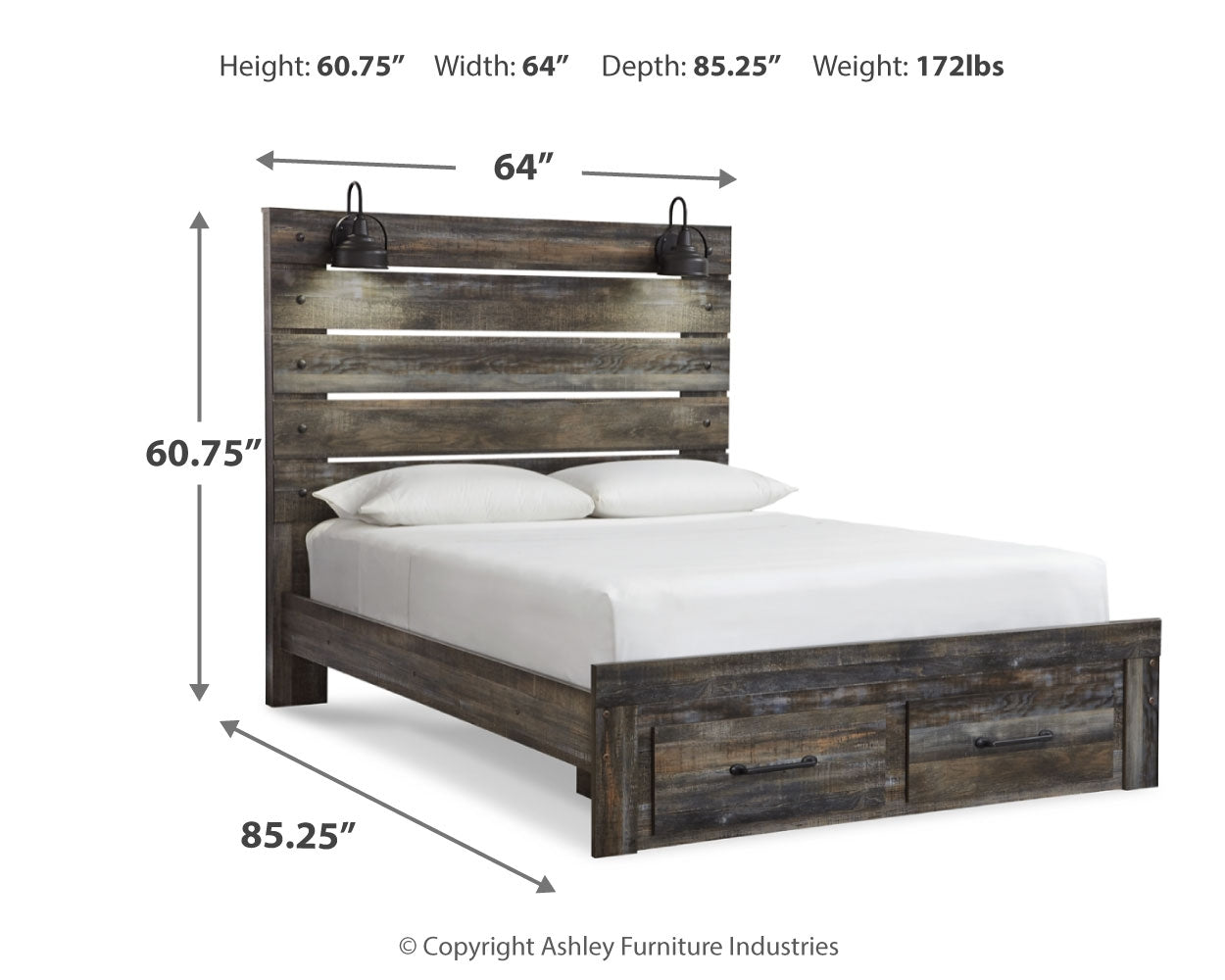 Drystan Multi Queen Panel Storage Bedroom Set with Dresser and Mirror