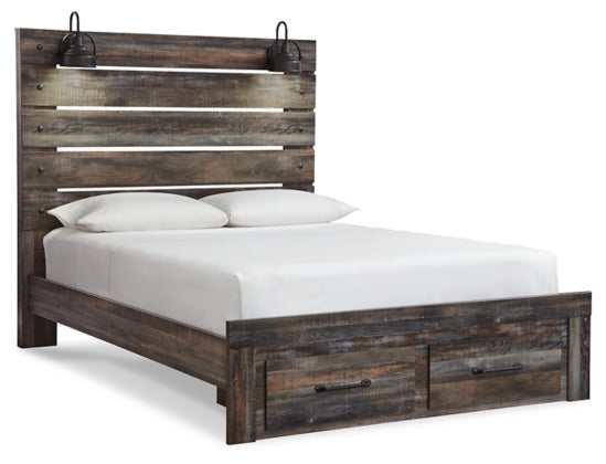 Drystan Multi Tone Queen Panel Bed w/ FB Storage