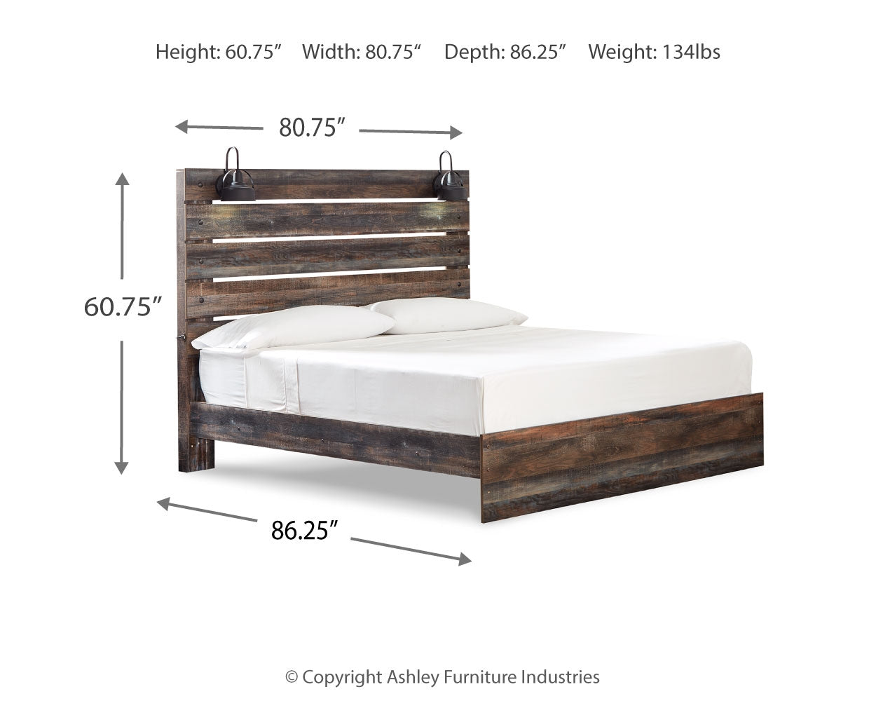 Drystan Multi King Panel Bedroom Set with Dresser, Mirror, and Nightstand