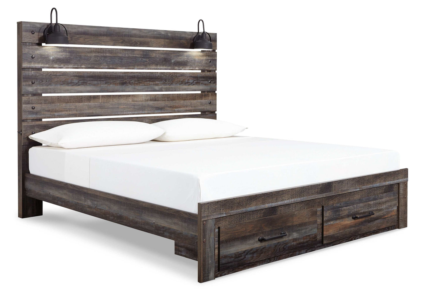 Drystan Multi Tone King Panel Bed w/ FB Storage