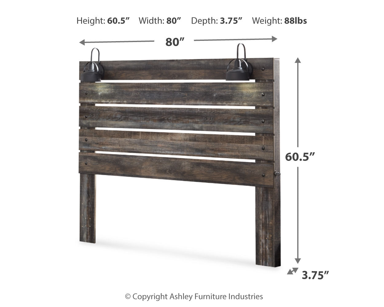 Drystan Multi King Panel Headboard with Metal Frame, Dresser, Mirror, and Nightstand