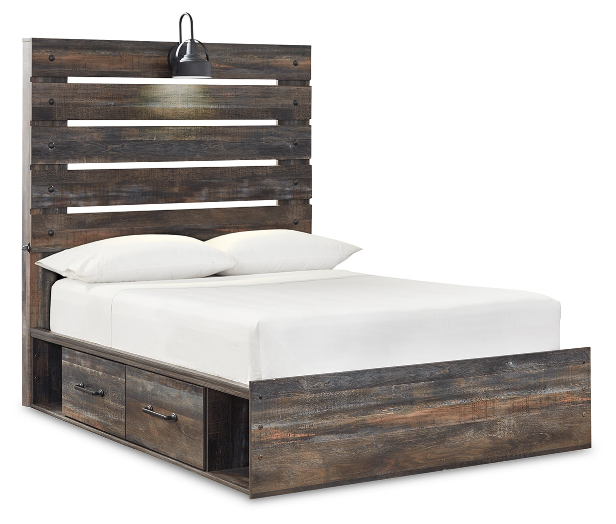 Drystan Multi Full Panel Bedroom Set with 2 Nightstands